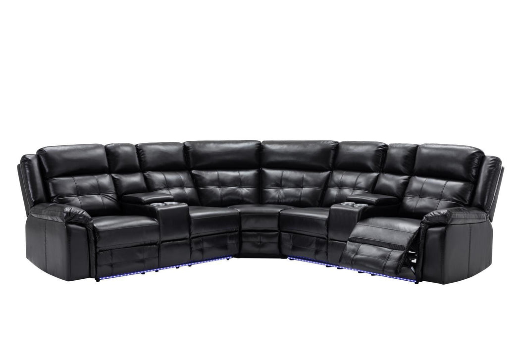 U30 - 3 Piece Power Reclining Sectional - Black