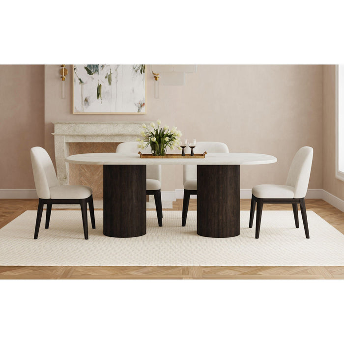 Sylvie - Oval Dining Table With Faux Marble Top - Stylish Home Furniture