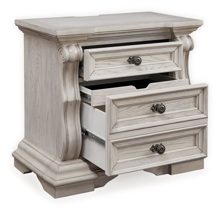 Bruchandi - Three Drawer Night Stand - Antique White