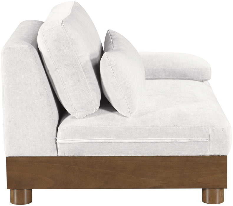 Turin - Chenille Fabric Upholstered Modular Arm Chair - Walnut Base - Stylish Home Furniture