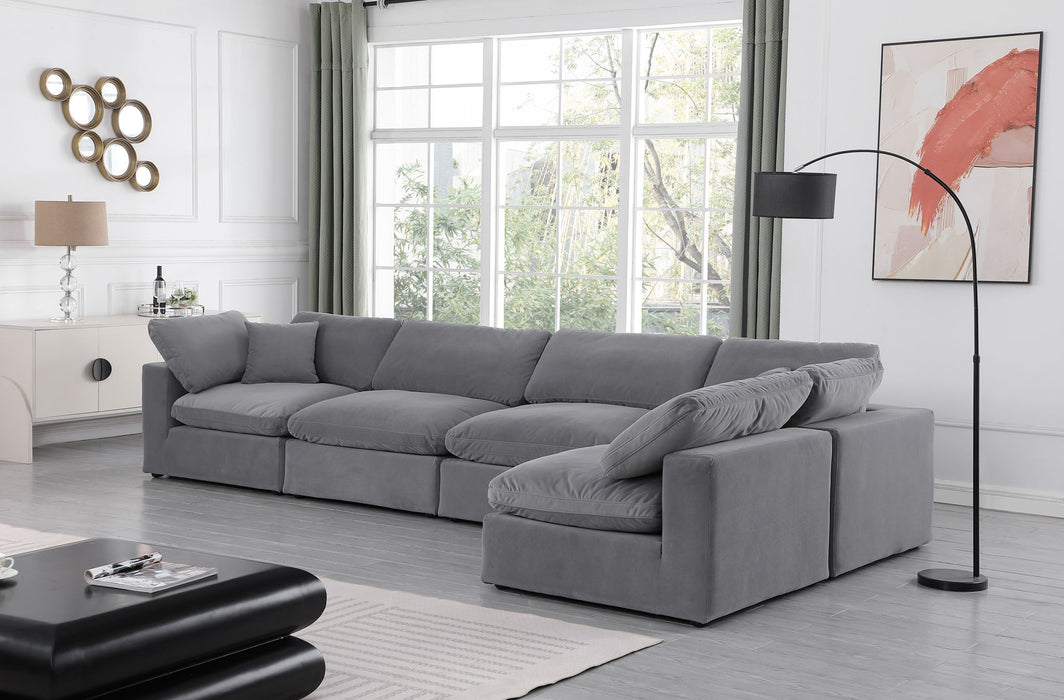 Comfy - 5 Piece Velvet Modular Sectional
