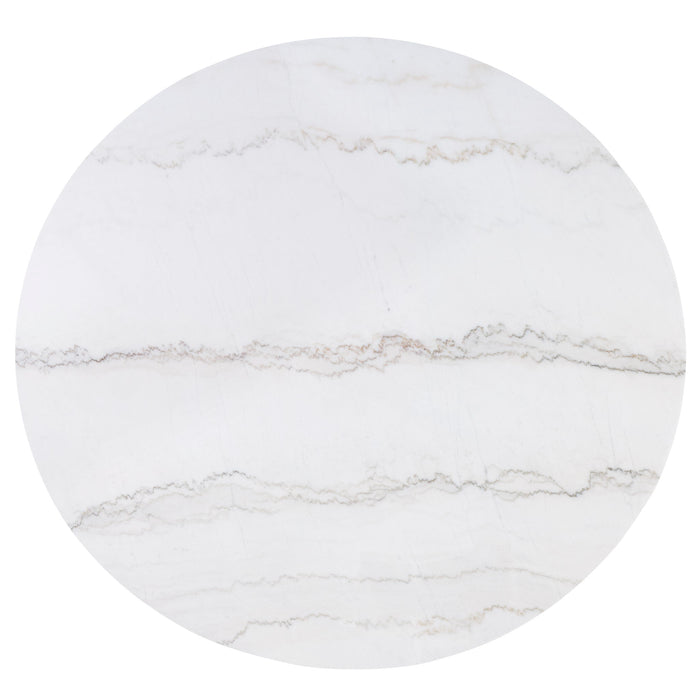 Varley - Genuine Marble Table - White & Charcoal