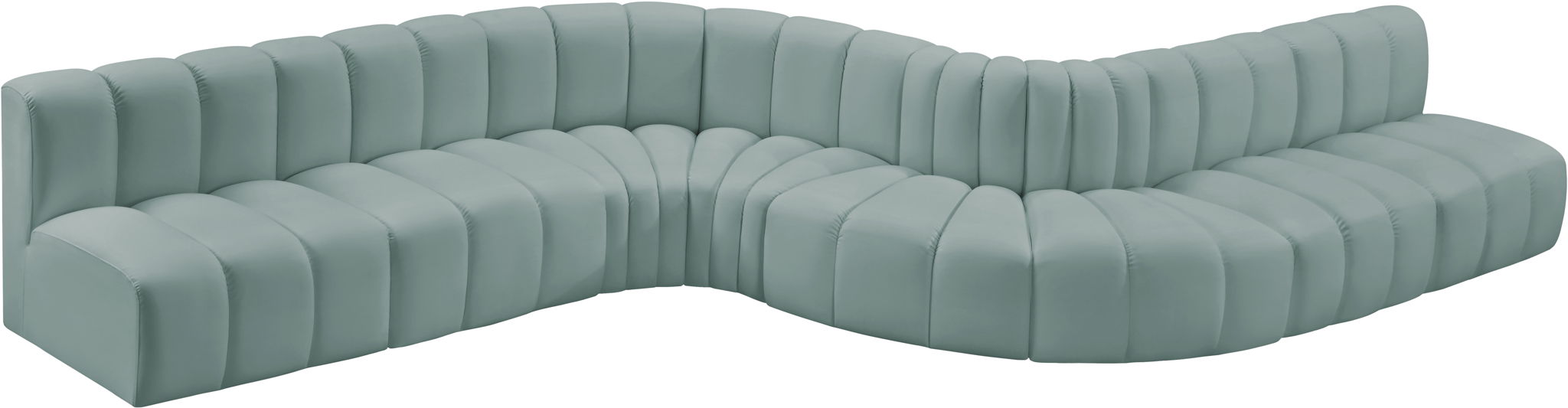 Arc - Faux Leather 8 Piece Curved Modular Sofa
