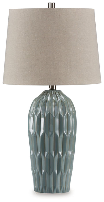 Hadbury - Ceramic Table Lamp (Set of 2) - Pale Blue / Teal - Stylish Home Furniture