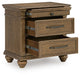 Karallin - Three Drawer Night Stand - Medium Brown - Stylish Home Furniture