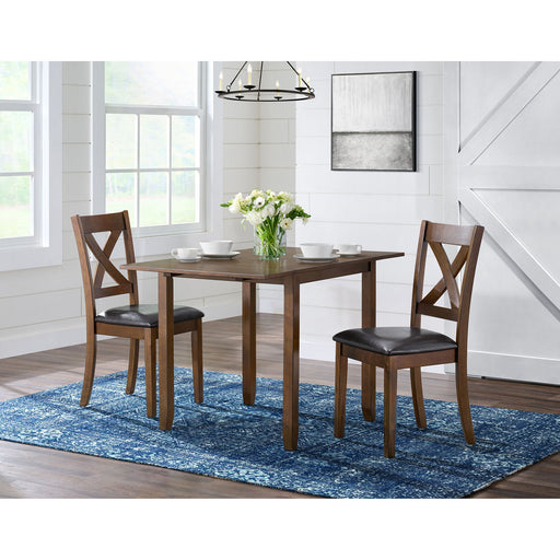 Alex - 3 Piece Dining Set With Drop Leaf Table - Espresso - Stylish Home Furniture