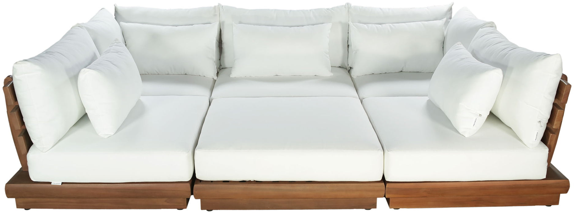 Mirella - 6 Piece Water Resistant Fabric Upholstered Outdoor Patio Modular Sectional