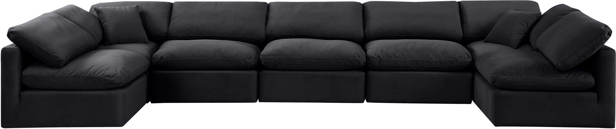 Indulge - Velvet 7 Piece Modular U-Shaped Sectional