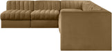Rummi - Velvet Performance Fabric Upholstered 6 Piece Modular Sectional - Stylish Home Furniture