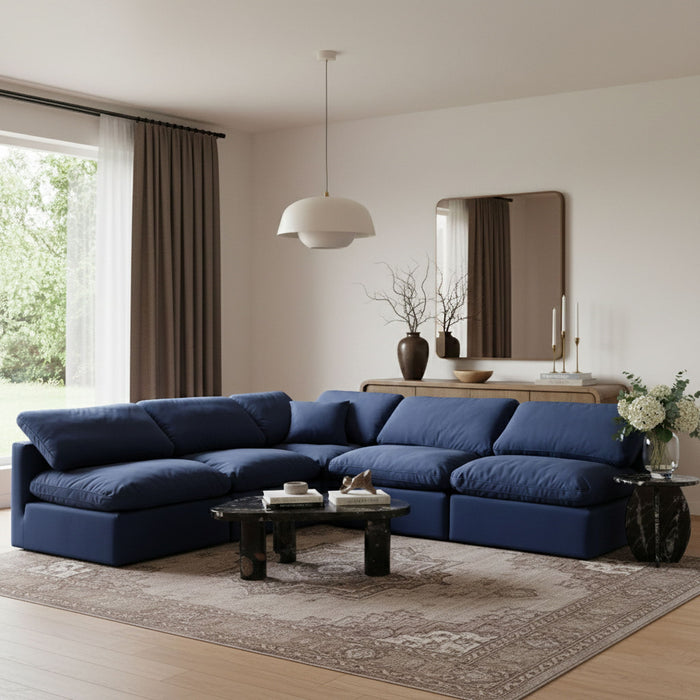Indulge - Velvet 5 Piece Modular Corner Armless Sectional