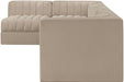 Rummi - Velvet Performance Fabric Upholstered 5 Piece Modular Sectional, L-Shaped (Right) - Stylish Home Furniture