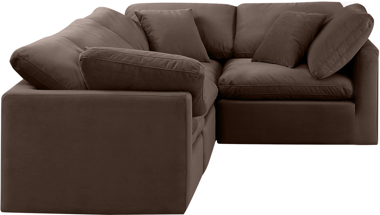 Indulge - Velvet 4 Piece Modular Corner Sectional