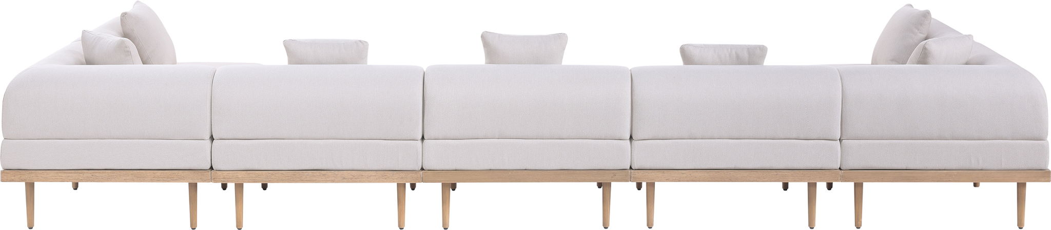 Laguna - 7 Piece Resilient Water Resistant Fabric 142" Upholstered Outdoor Patio Modular Sectional