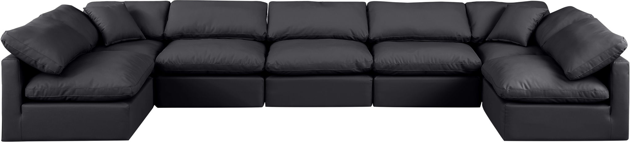 Indulge - Faux Leather 7 Piece Modular U-Shaped Sectional - Stylish Home Furniture
