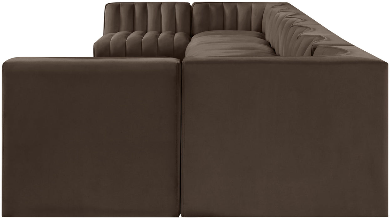 Rummi - Armless Velvet Performance Fabric Upholstered 9 Piece Modular Sectional - Stylish Home Furniture
