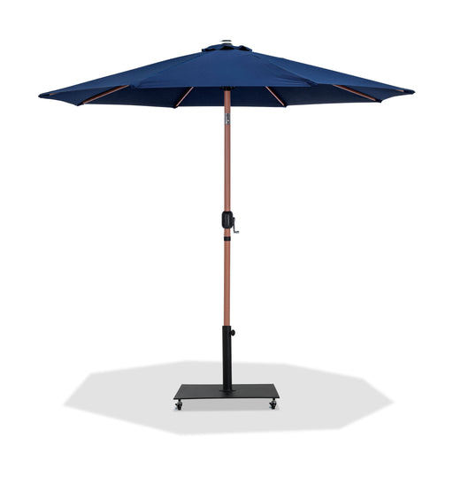 Fiji - Aluminum Patio Umbrella With Square Black And Teak Base