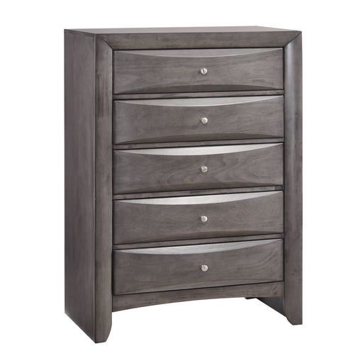 Emily - 5-Drawer Chest (Sturdy) - Gray - Stylish Home Furniture