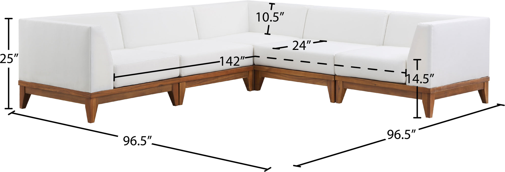 Rio - 5 Piece Modular Sectional - Off White