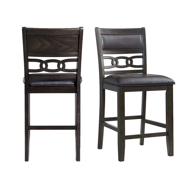 Amherst - Counter Height Faux Leather Side Chair (Set of 2) - Walnut - Stylish Home Furniture