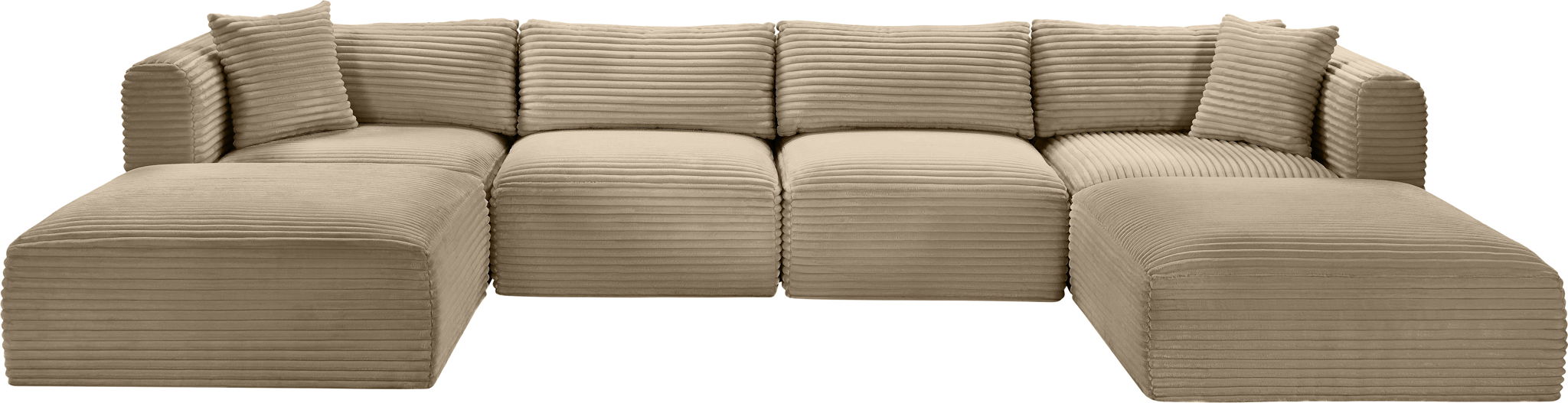 Shaggy - Fabric 6 Piece Modular Sectional With 2 Ottomans