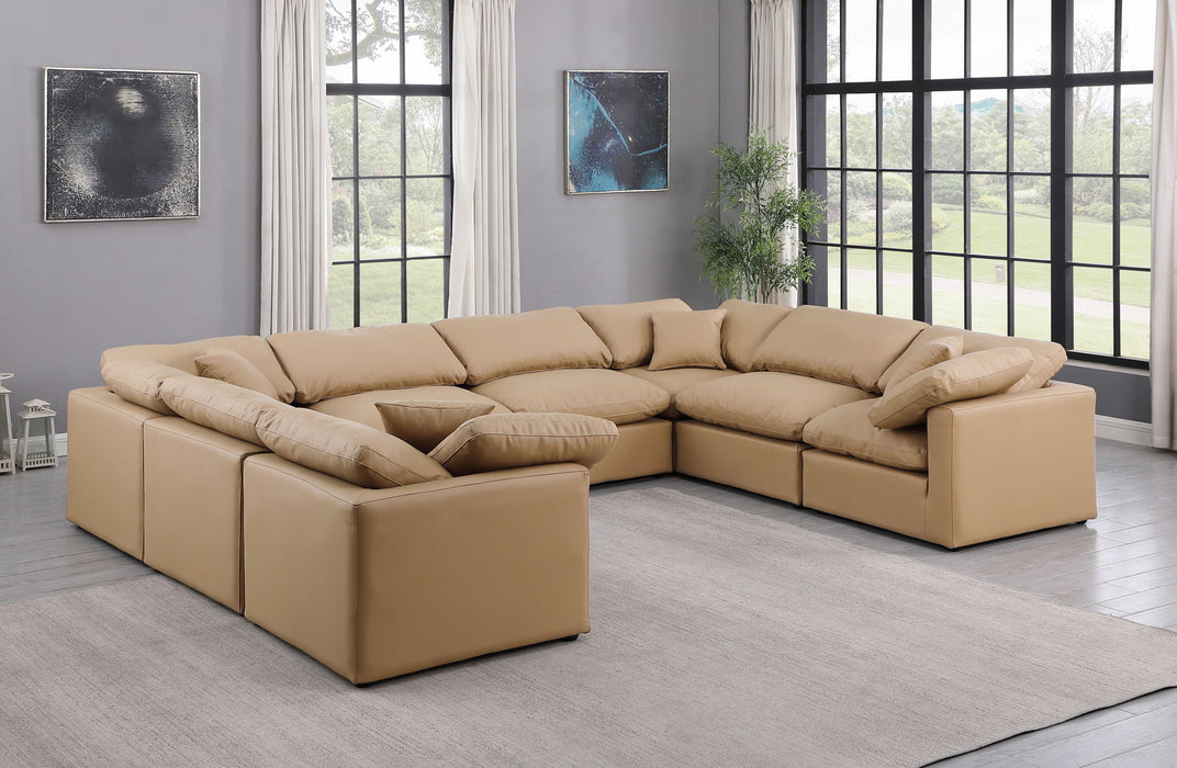 Indulge - Faux Leather 8 Piece Modular Sectional - Tan - Stylish Home Furniture