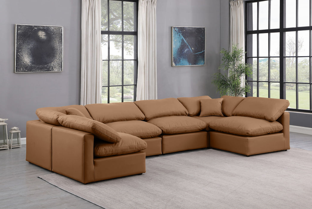 Indulge - Faux Leather 6 Piece Modular U-Shaped Sectional - Stylish Home Furniture
