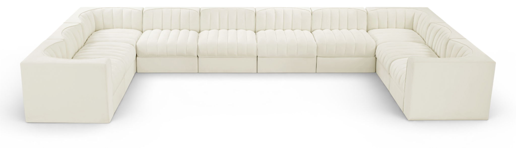 Rummi - Velvet Performance Fabric Upholstered 10 Piece Modular Sectional - Stylish Home Furniture