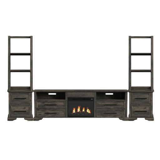 Park Ridge - 4 Piece Entertainment Unit With 82'' TV Console - Charcoal - Stylish Home Furniture