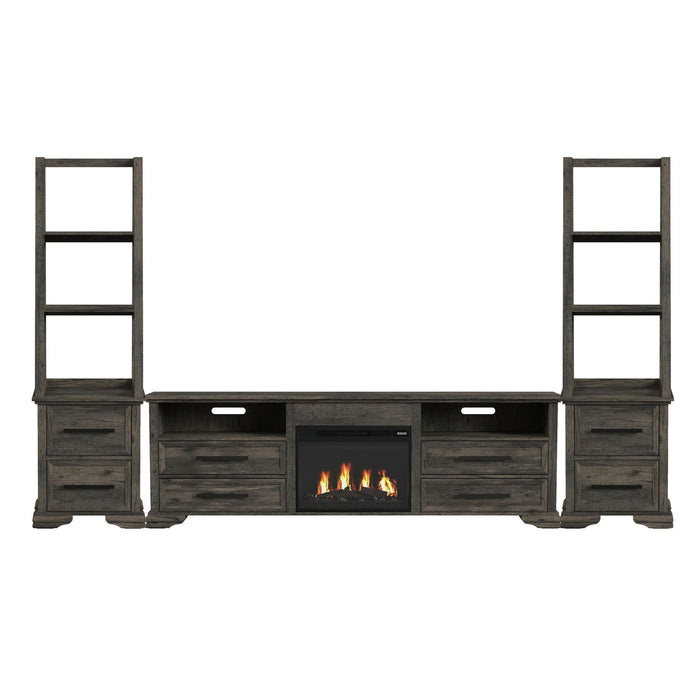Park Ridge - 4 Piece Entertainment Unit With 82'' TV Console - Charcoal - Stylish Home Furniture