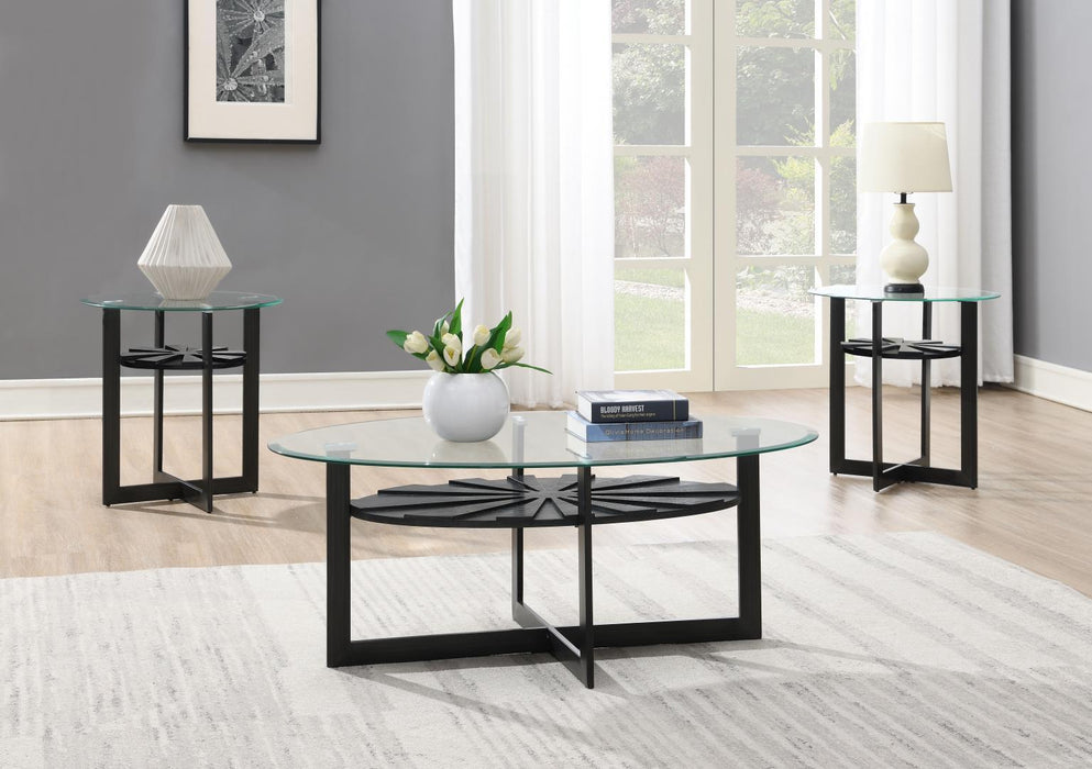 T152 - Coffee Table & 2 End Tables - Black