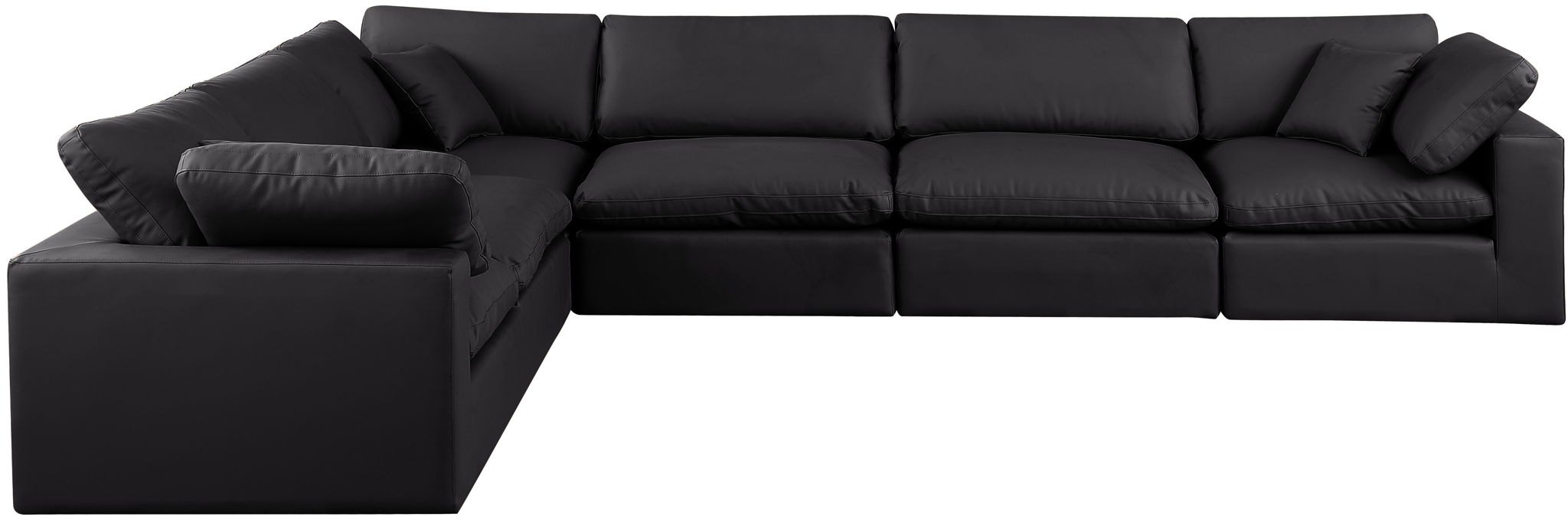 Comfy - 6 Piece Faux Leather Modular Corner Sectional