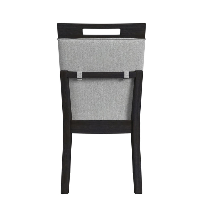 Transcend - Dining Side Chair With Fabric (Set of 2) - Charcoal And Light Gray - Stylish Home Furniture