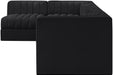 Rummi - Velvet Performance Fabric Upholstered 5 Piece Modular Sectional, L-Shaped (Right) - Stylish Home Furniture