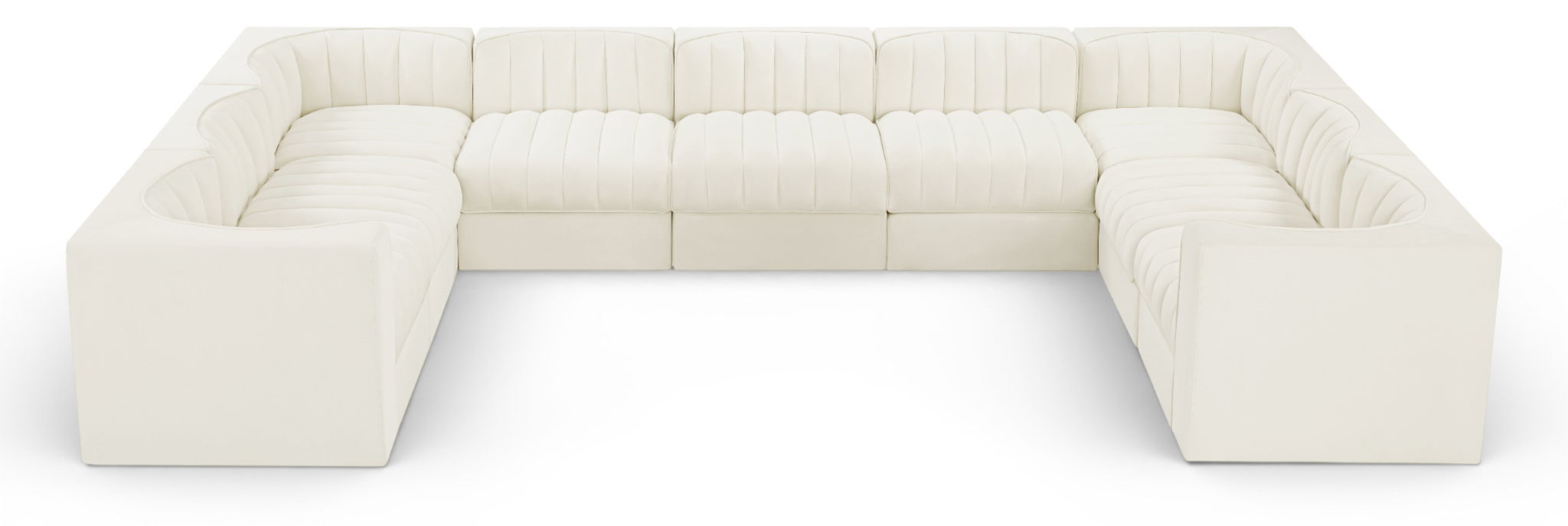 Rummi - Velvet Performance Fabric Upholstered 9 Piece Modular Sectional - Stylish Home Furniture