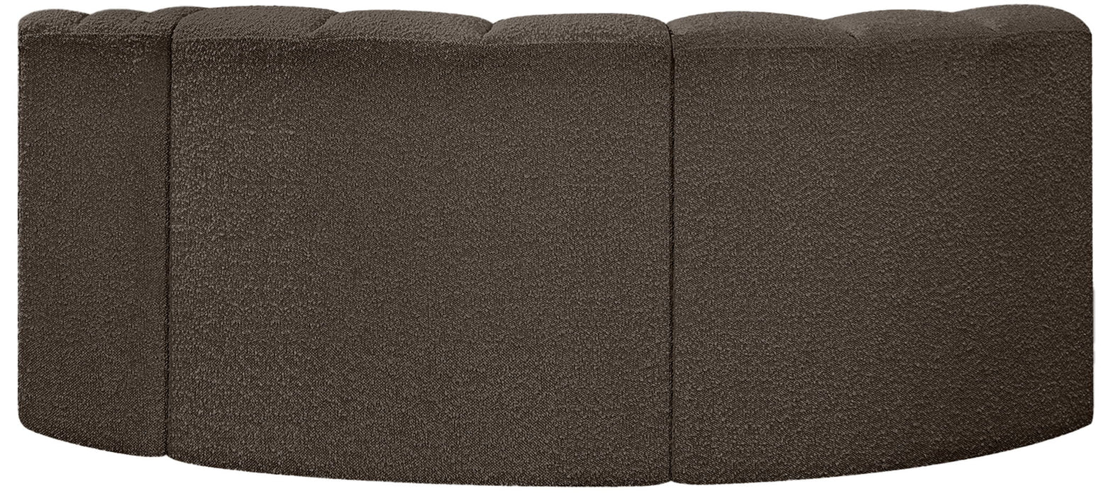 Arc - Boucle Fabric 3 Piece Modular L-Shaped Sofa