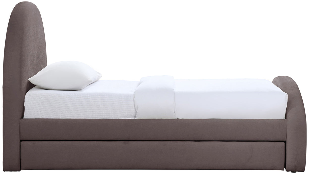 Andaz - Chenille Fabric Upholstered Trundle Bed