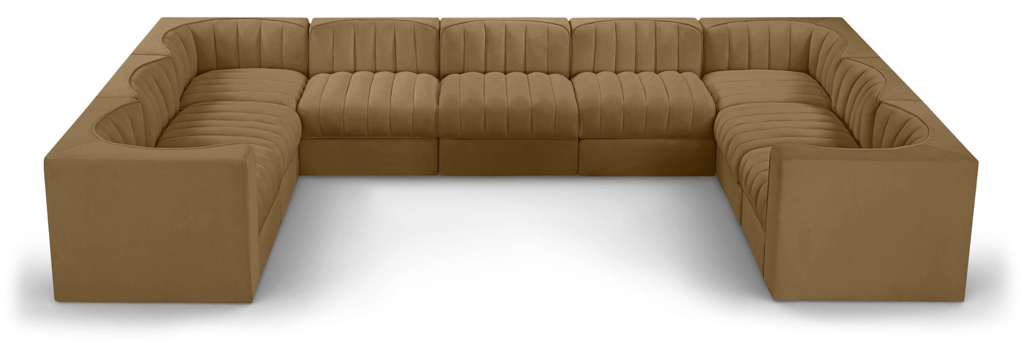 Rummi - Velvet Performance Fabric Upholstered 9 Piece Modular Sectional - Stylish Home Furniture