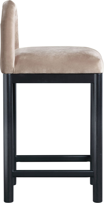 Conrad - Velvet Counter Stool With Black Legs