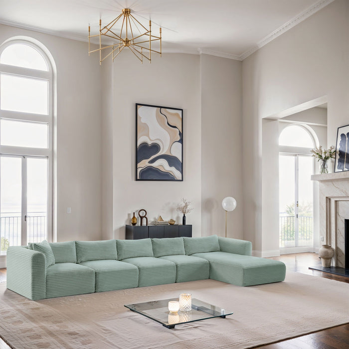 Shaggy - 5 Piece Modular Sectional With Chaise