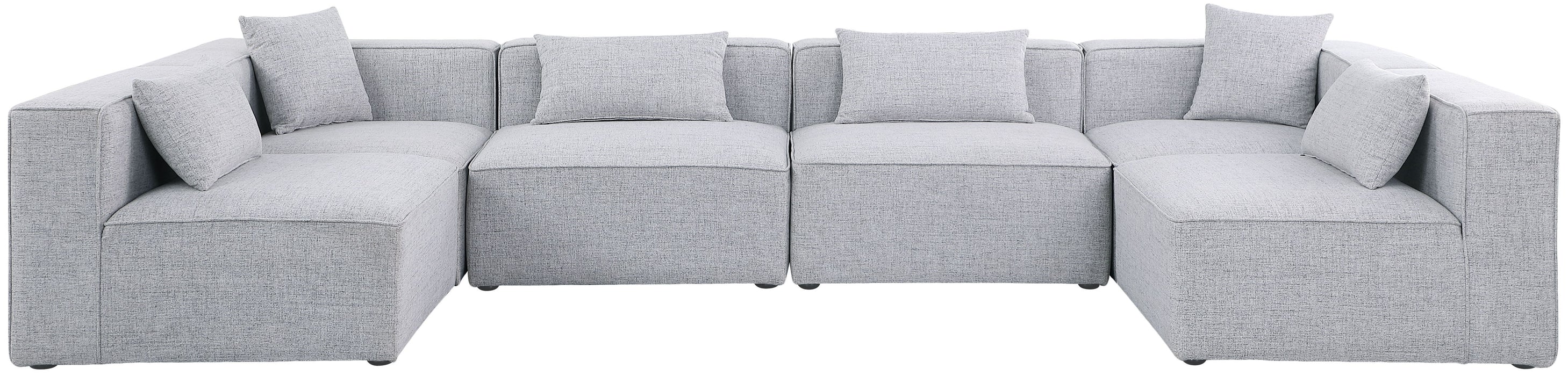 Cube - Linen 6 Piece Modular Armless Sectional