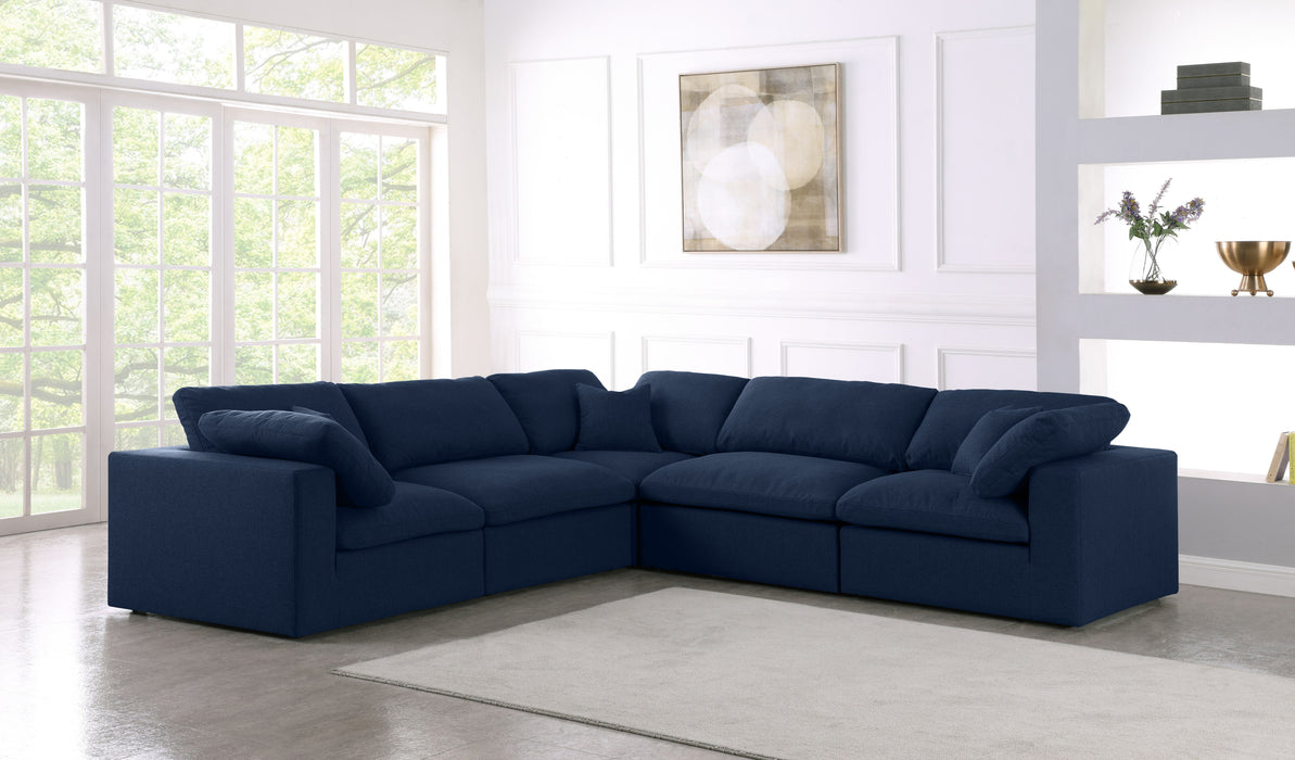 Serene - Cloud 5 Piece Modular Sectional - Navy