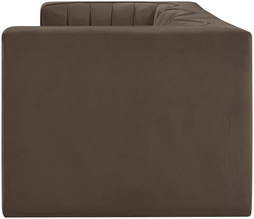 Rummi - Velvet Performance Fabric Upholstered 3 Piece Modular Sofa - Stylish Home Furniture