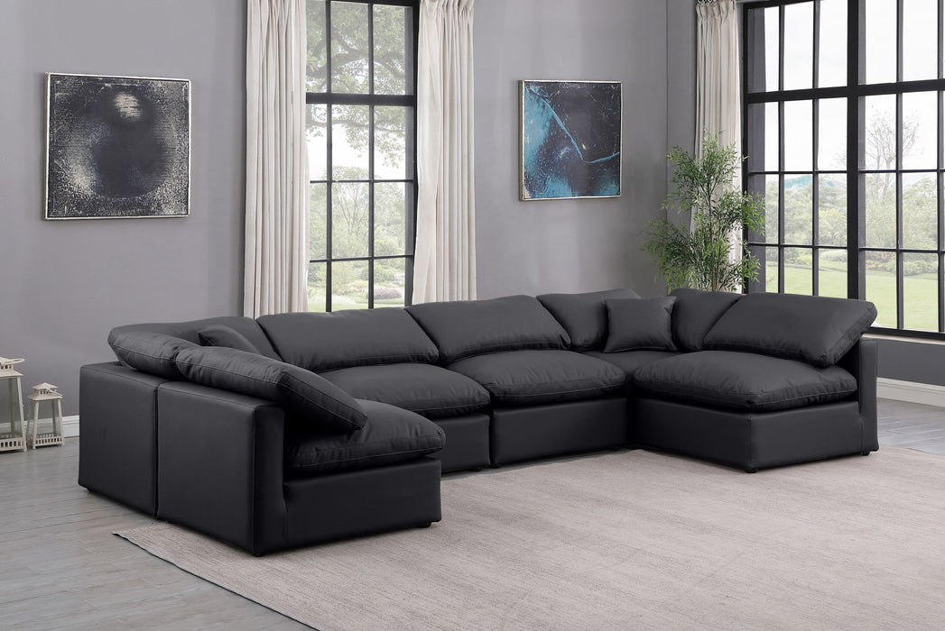 Indulge - Faux Leather 6 Piece Modular U-Shaped Sectional - Stylish Home Furniture