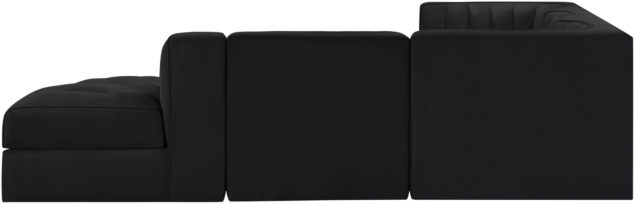 Rummi - Velvet Performance Fabric Upholstered 5 Piece Modular Sectional - Stylish Home Furniture