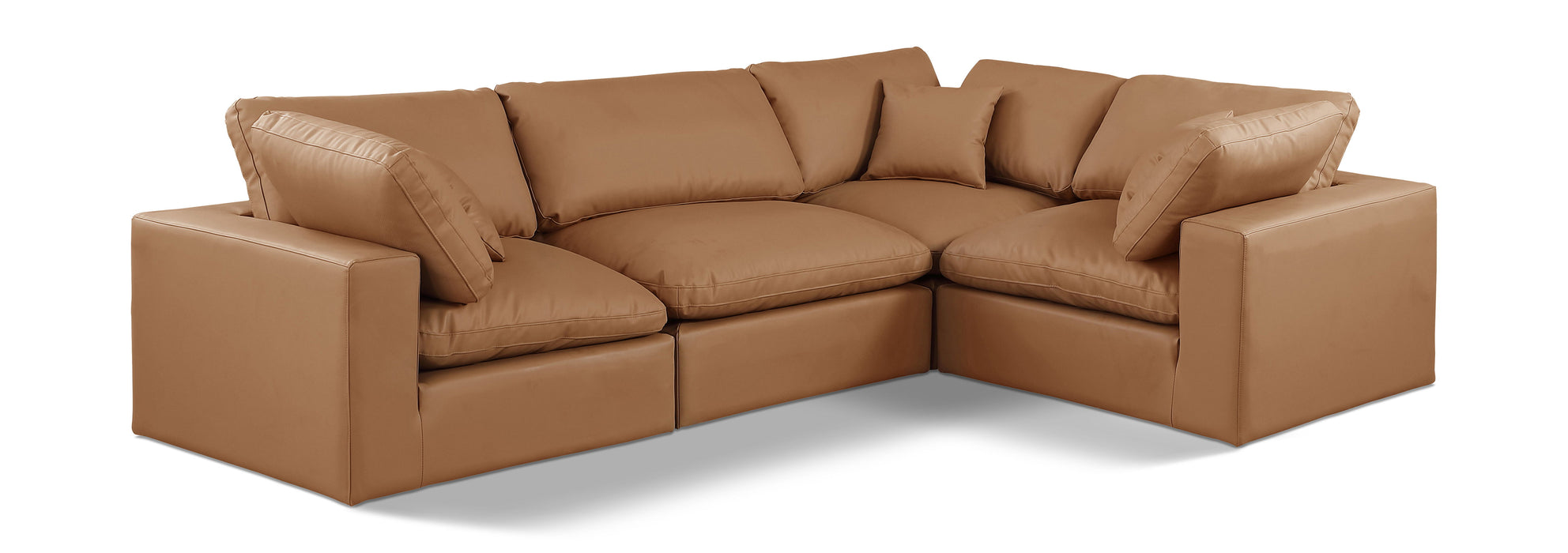 Comfy - 4 Piece Faux Leather Modular Sectional