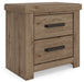 Oliandon - Two Drawer Night Stand - Light Brown - Stylish Home Furniture