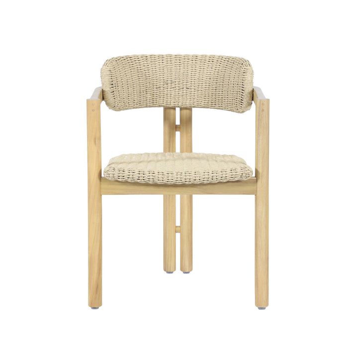 Sedona - Wood And Wicker Patio Dining Chair (Set of 2) - Natural / Brown - Stylish Home Furniture