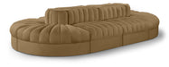 Rummi - Oval Velvet Performance Fabric Upholstered 8 Piece Modular Sectional - Stylish Home Furniture
