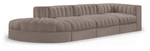 Rummi - Velvet Performance Fabric Upholstered 4 Piece Modular Sectional With Reverse Corner Chair - Stylish Home Furniture