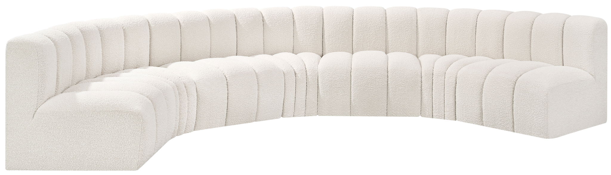 Arc - Boucle Fabric 7 Piece U-Shaped Modular Sofa